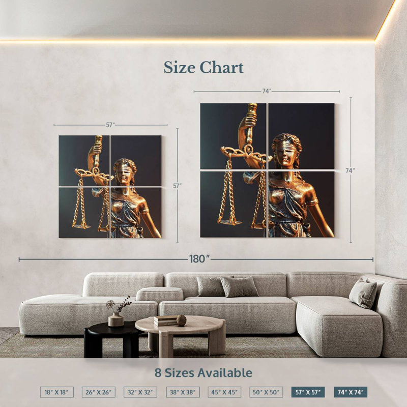 Statue Alcaraz Lady Justice, H 74 po x l 74 po