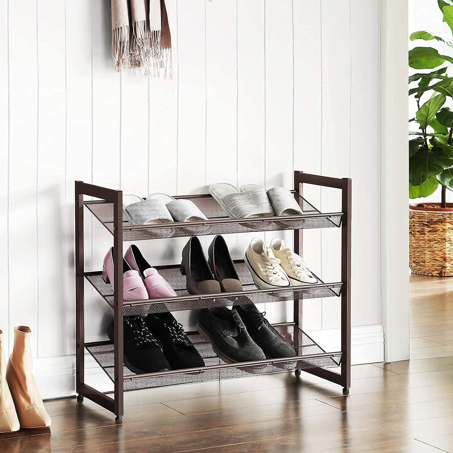 17 Stories 12 Pair Stackable Shoe Rack | Wayfair