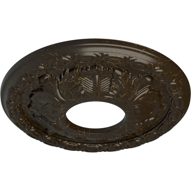 Médaillon de plafond Endurathane Helene, DE 11 7/8 po x P 3 5/8 po x P 7/8 po (convient aux auvents jusqu'à 5 1/4 po), finition bronze patiné peint à la main