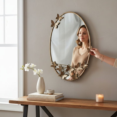 Metal Oval Mirror