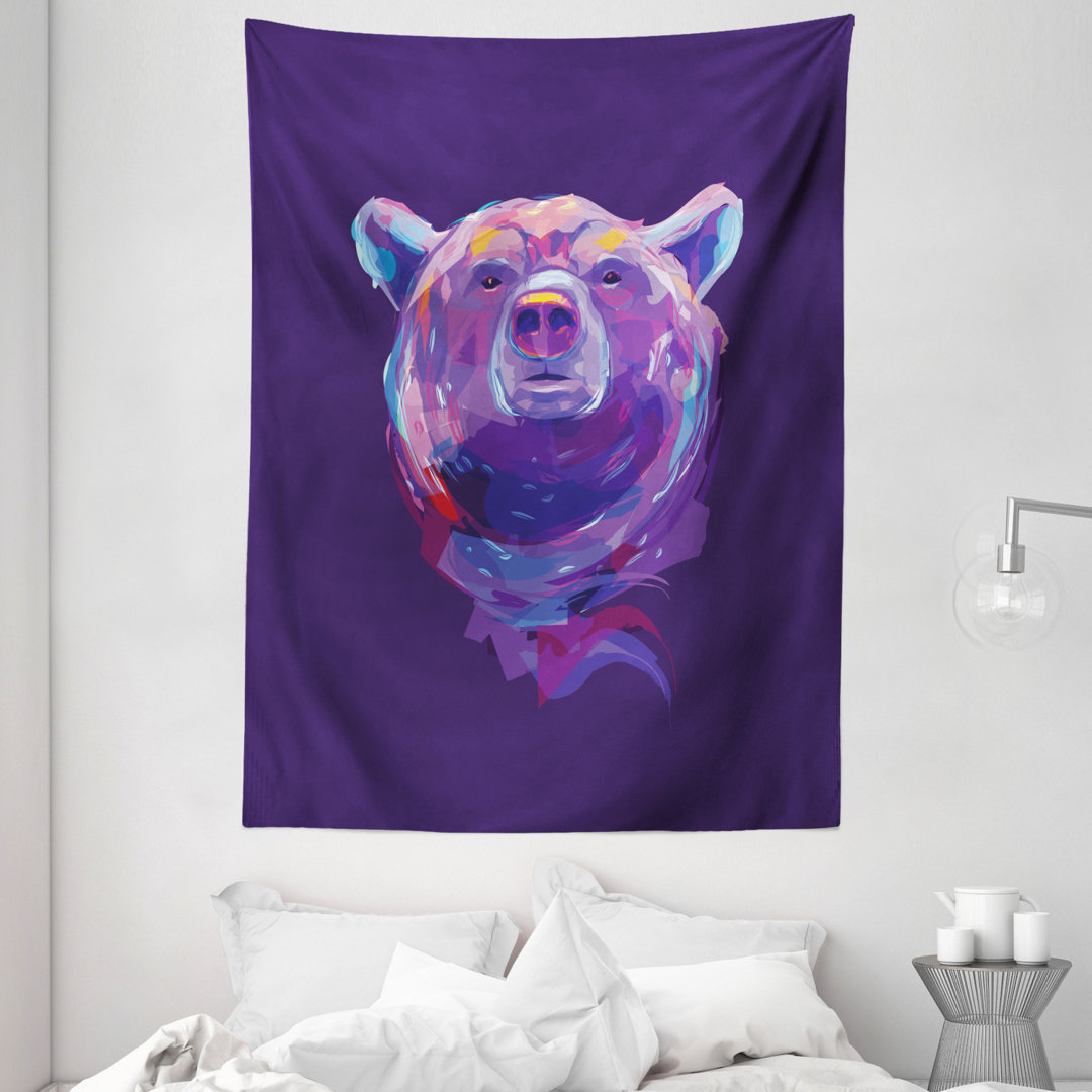 Wandbehang Abstraktes Portrait mit digitalen Pinselstrichen Wildlife Maskottchen Display