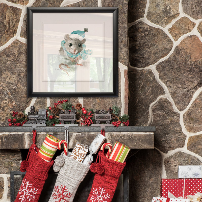 « christmas critter mouse », impression encadrée, H 30,5 po x l 30,5 po x P 1,5 po
