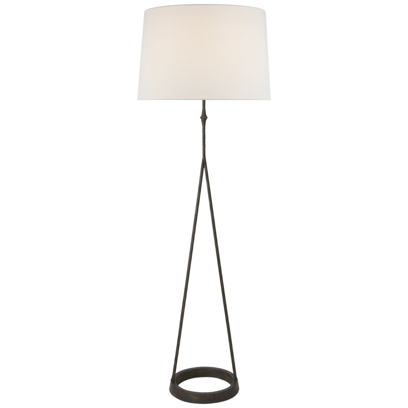 Dauphine Floor Lamp, Fabric, Aged Iron