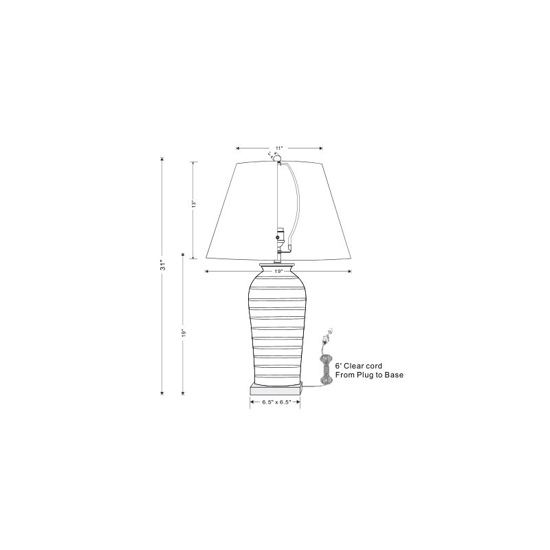 Playa Table Lamp, Smoke
