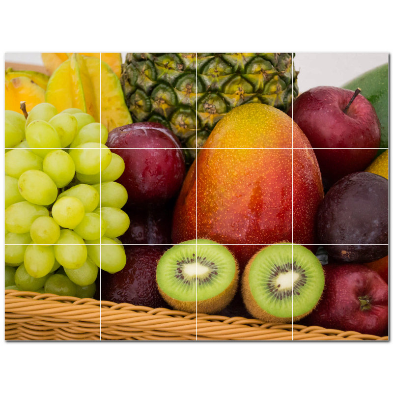 Murale décorative en céramique 6 po x 6 po Fruit Photo