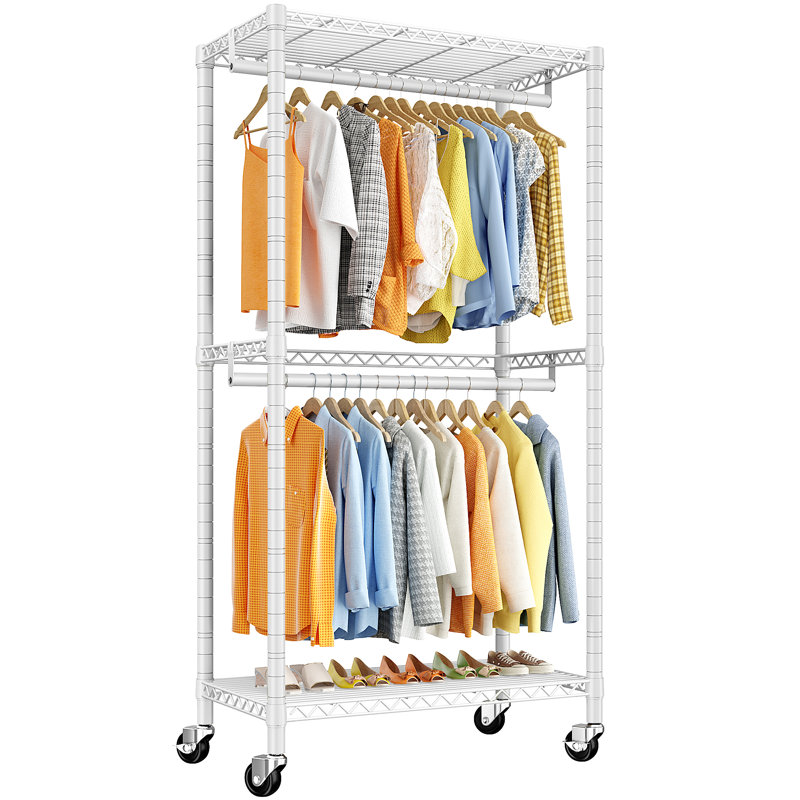 Portant à vêtements sur roulettes Madara, Blanc