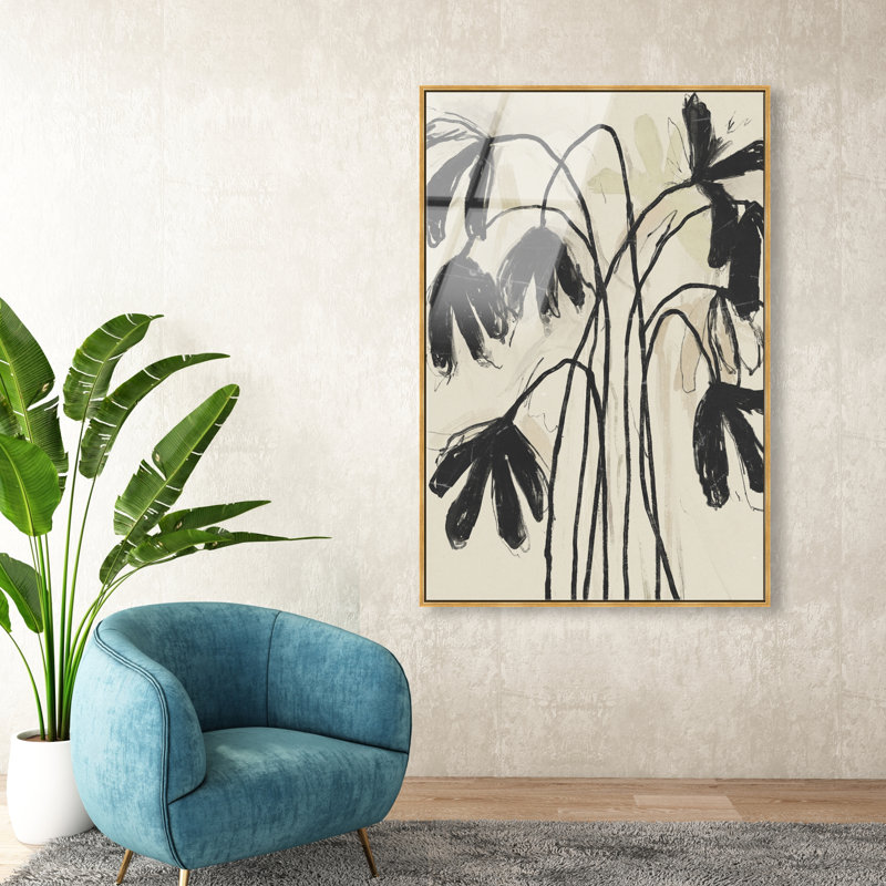 Tree Abstract Studio Print by Oliver Gal, 46"H x 31"W, Gold Floater Frame