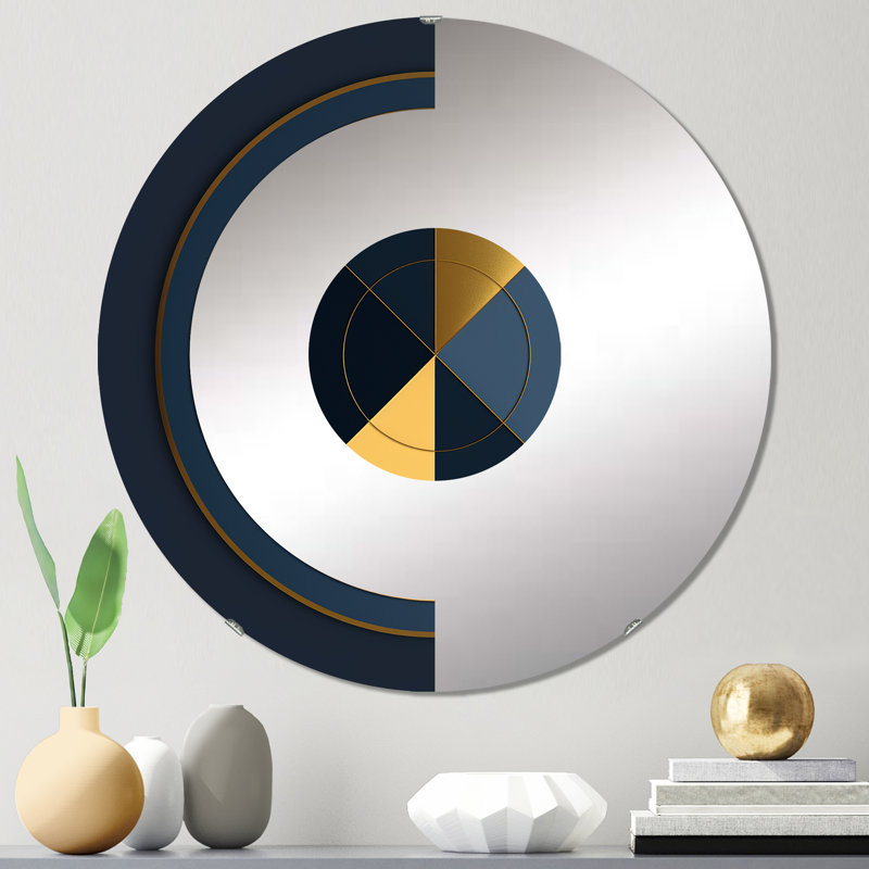 Grep - Miroir mural demi-cercle, 23,6 po x 23,6 po