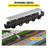 Trench Drain System, Channel Drain With Metal Grate, 5.9X5.1-Inch HDPE Drainage Trench, Black Plastic Garage Floor Drain, 3X39 Trench Drain Grate, With 3 End Caps, For Garden, Driveway-3 Pack