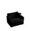 Fauteuil d'appoint avec revêtement en chenille noir, bois massif, relaxant pour le bureau à domicile