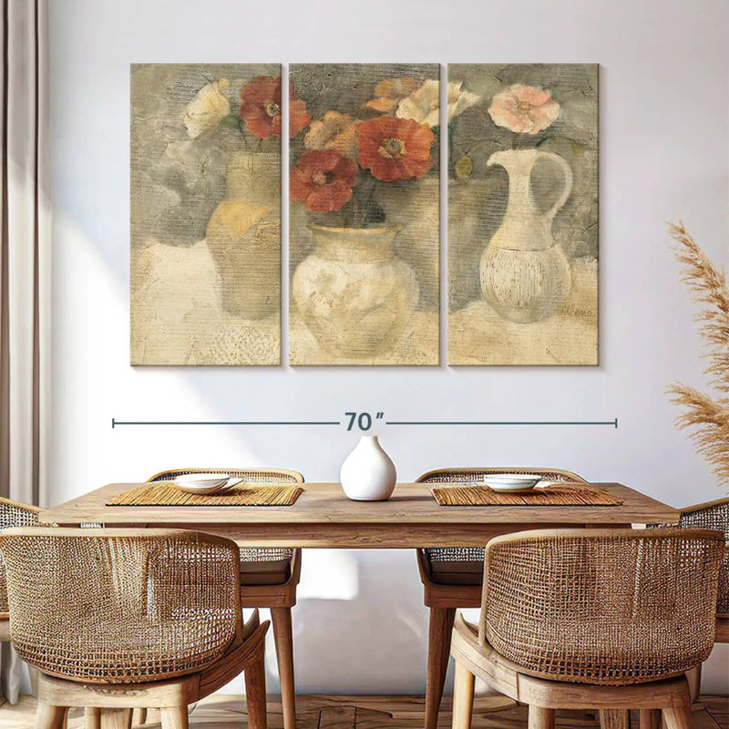 Coquelicots Harnek en blanc, H 20 po x l 33 po