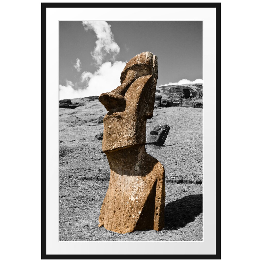 Gerahmtes Poster Moai Statue auf den Osterinseln