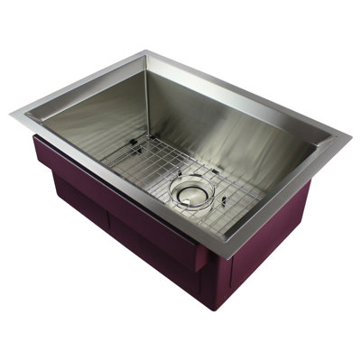 Studio 26'' L Single Bowl Stainless Steel Kitchen Sink