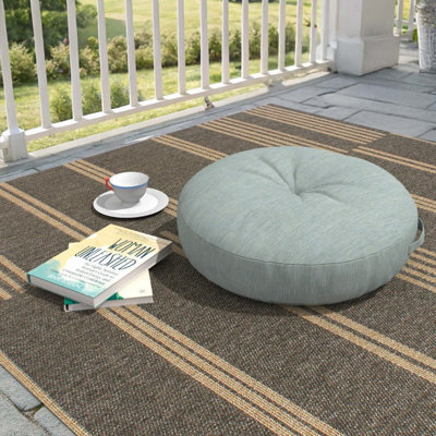 Sunbrella Indoor/Outdoor Floor Pillow, 26 Inch Circular Cushion Cover with Insert