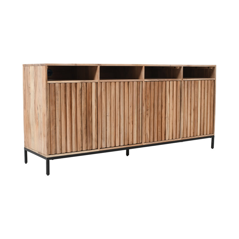 Armoire-meuble télé Sylar, Marron clair, H 30 po x l 70 po x P 18 po