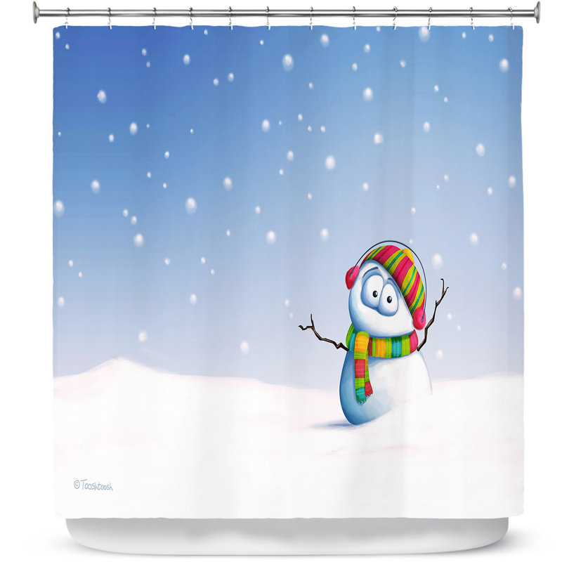 Rideau de douche simple bonhomme de neige