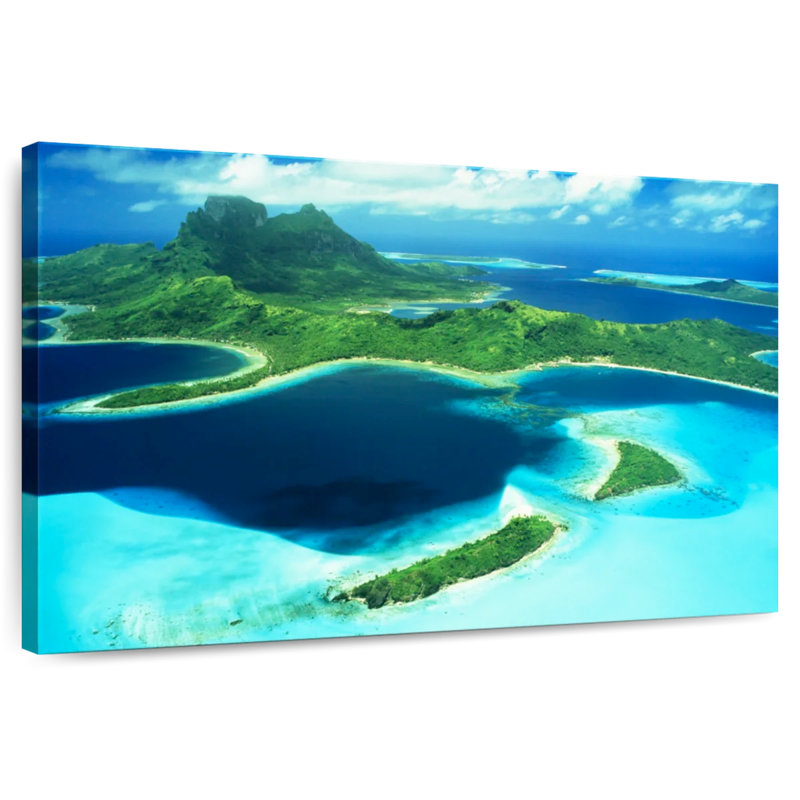 Gillard Bora Bora From Above, 32" H x 48" W