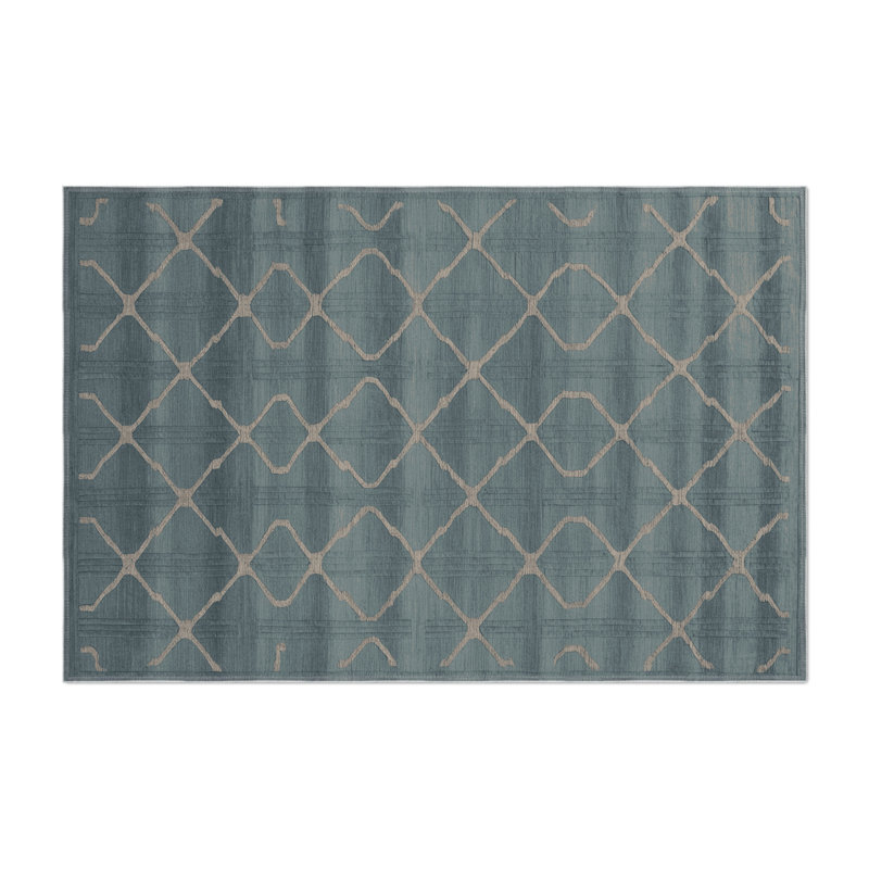 Tapis gris intérieur et extérieur Trellis, Rectangulaire 8 pi x 10 pi