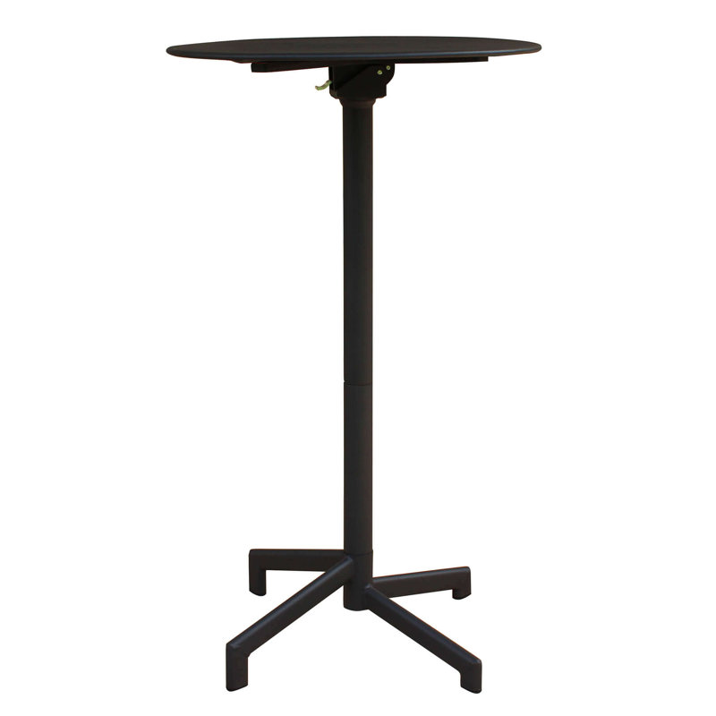 Acherman Round Metal Outdoor Dining Table , 60cm cm W 70cm cm D, Grey, 102cm H x 60cm L x 60cm W