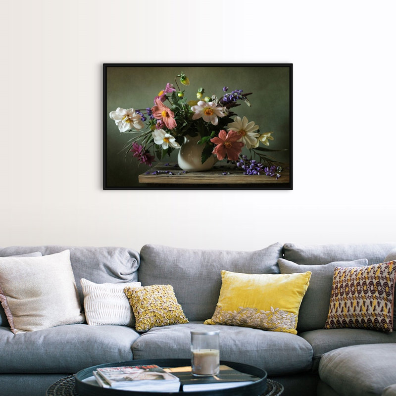 "Bouquet I" par PhotoINC studio-reproduction de photo sur toile, 34" H x 50" W x 1.75" D, Cadre noir