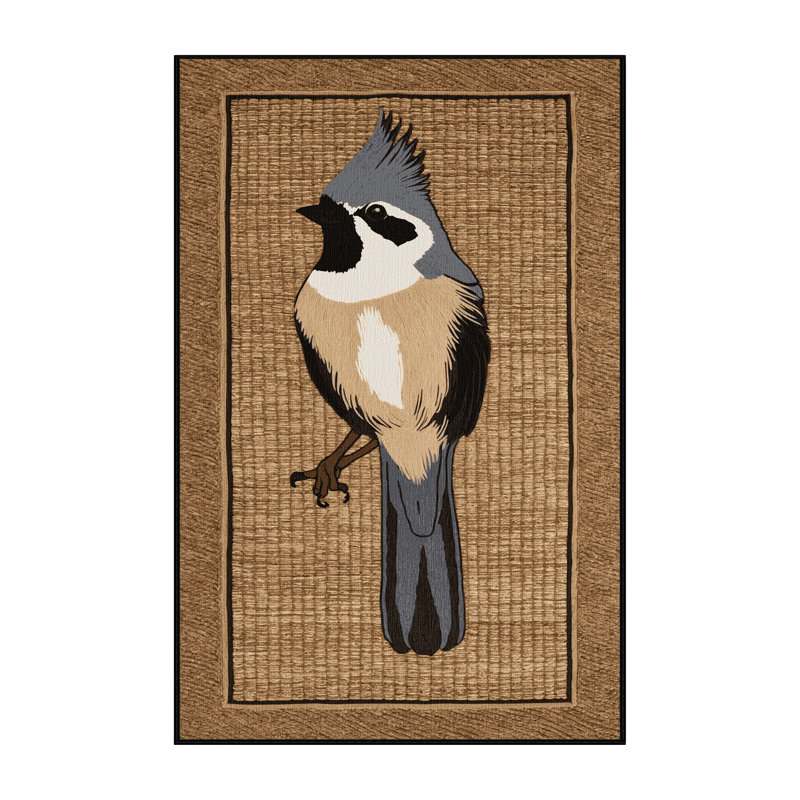  Tapis lavable touffeté à mésanges, Rectangulaire 2 pi x 3 pi