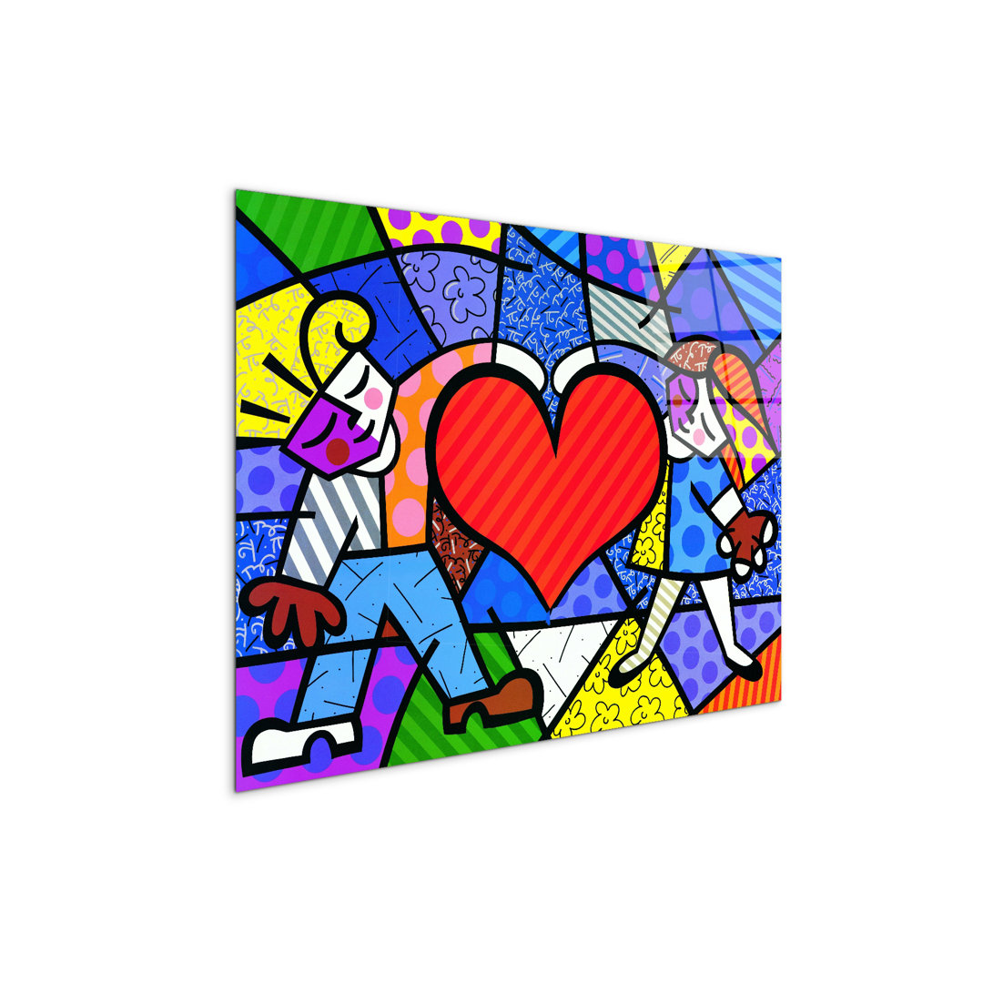 Pop heArt by Art Studio 58×78 cm CrystalArt Acrylic Material Glass Effect, Frameless Panel, Lightweight Ready to Hang