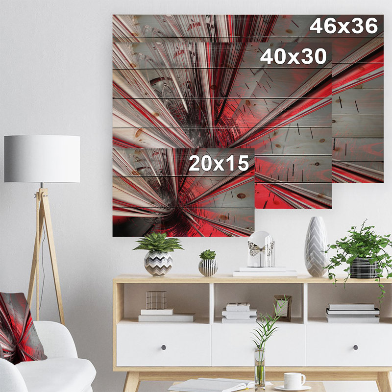 « Fractal 3D Deep into Middle » - Impression d'art graphique, H 30 po x l 40 po, Impression encadrée, Bois