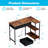 40 Inch Gaming Desk with Power Outlet, l Shaped Computer Gaming Table with 3 Tiers Storage Shelves & 2 Drawers, Escritorio with Headphone Hook, Corner Gamer Desk for Small Spaces-1431083714