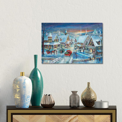 Célébrer la maison pour les vacances - reproduction d'art murale - toile encadrée