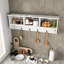 Portemanteau mural blanc avec 4 crochets doubles-399127639
