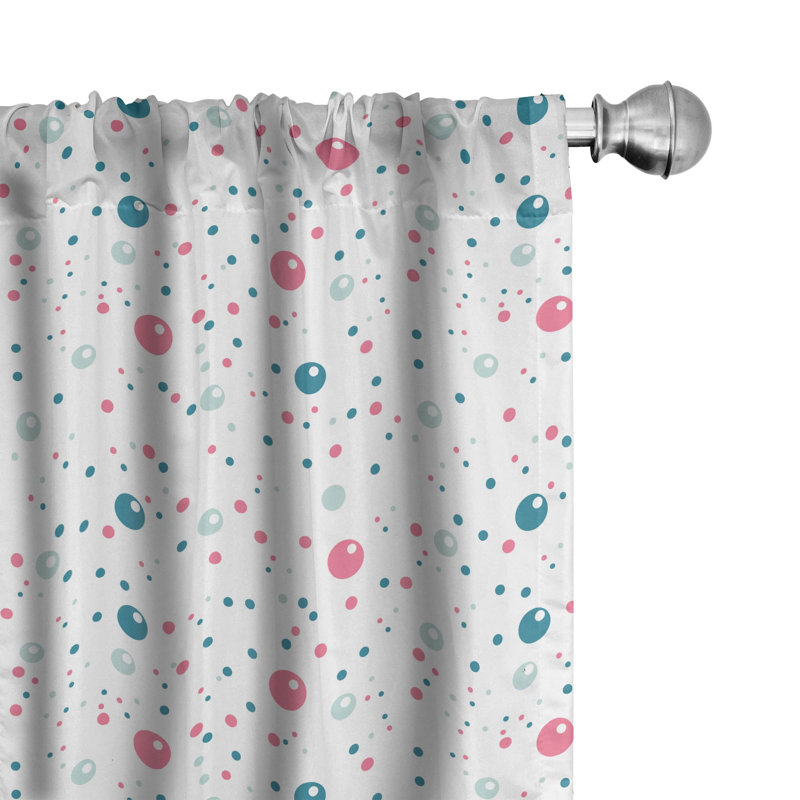 Polka Dot Semi-Sheer Rod Pocket Curtain Panels, 28" x 95"