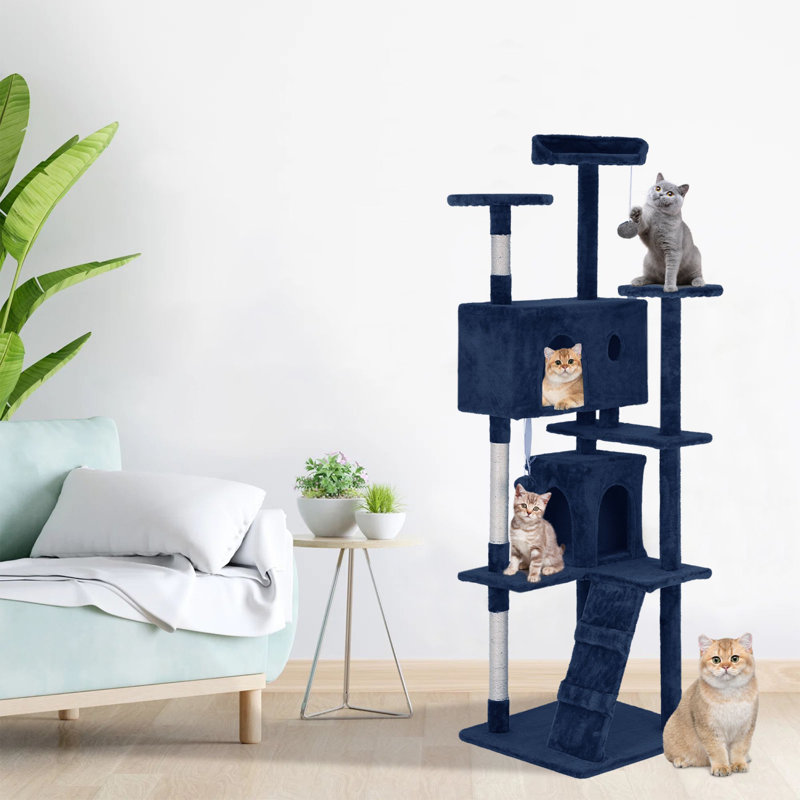 Tour pour arbre à chat Derrell, Marine, H 54 po x l 20 po x P 20 po