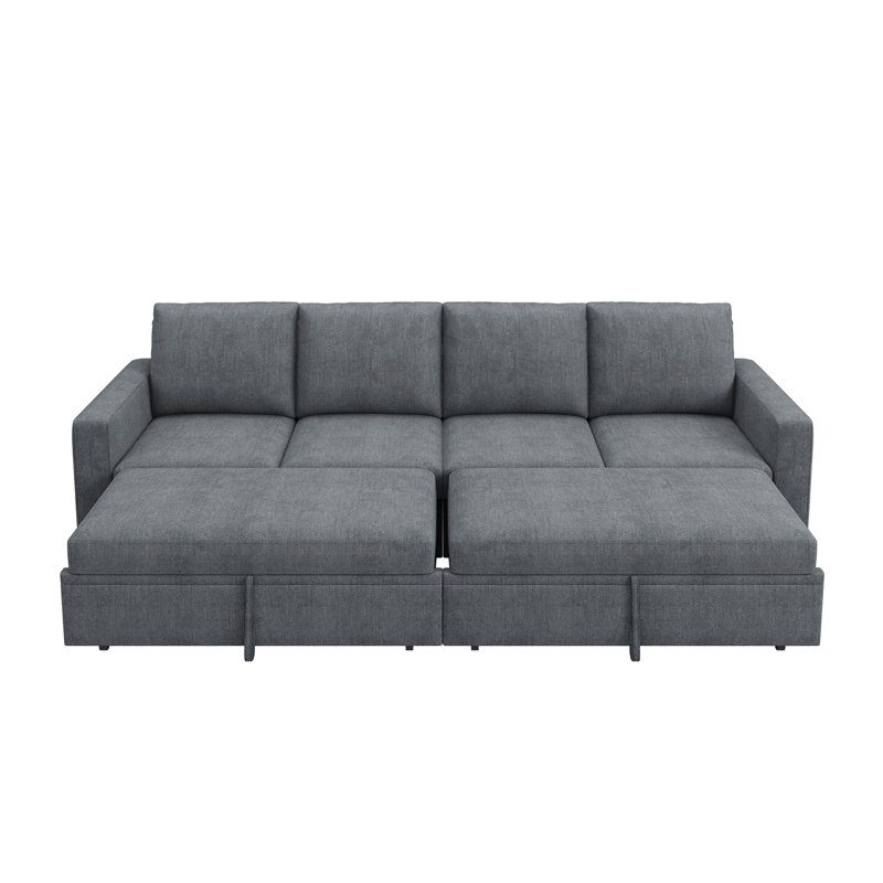Canapé-lit modulaire Anureet Honbay, Mélange de polyester gris bleuté