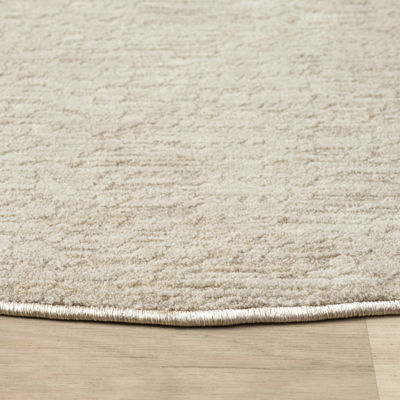 Tapis d'intérieur haute performance beige High-Low Modern Farmhouse, Rond 6 pi