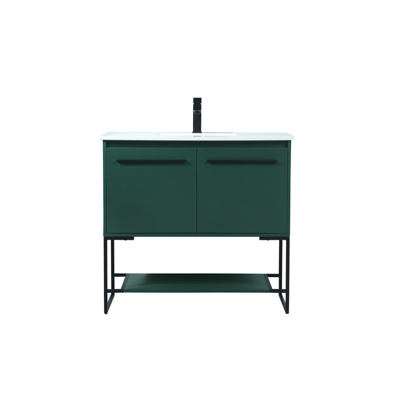 Ensemble de meuble-lavabo simple 36 po Rozell, Vert