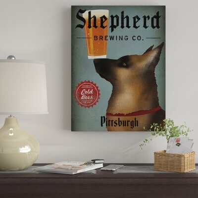 German Shepherd Brewing Co Pittsburgh Black' Graphic Art Print on Wrapped Canvas -  Winston Porter, 23426195F7074589AF07AECDDC43B666