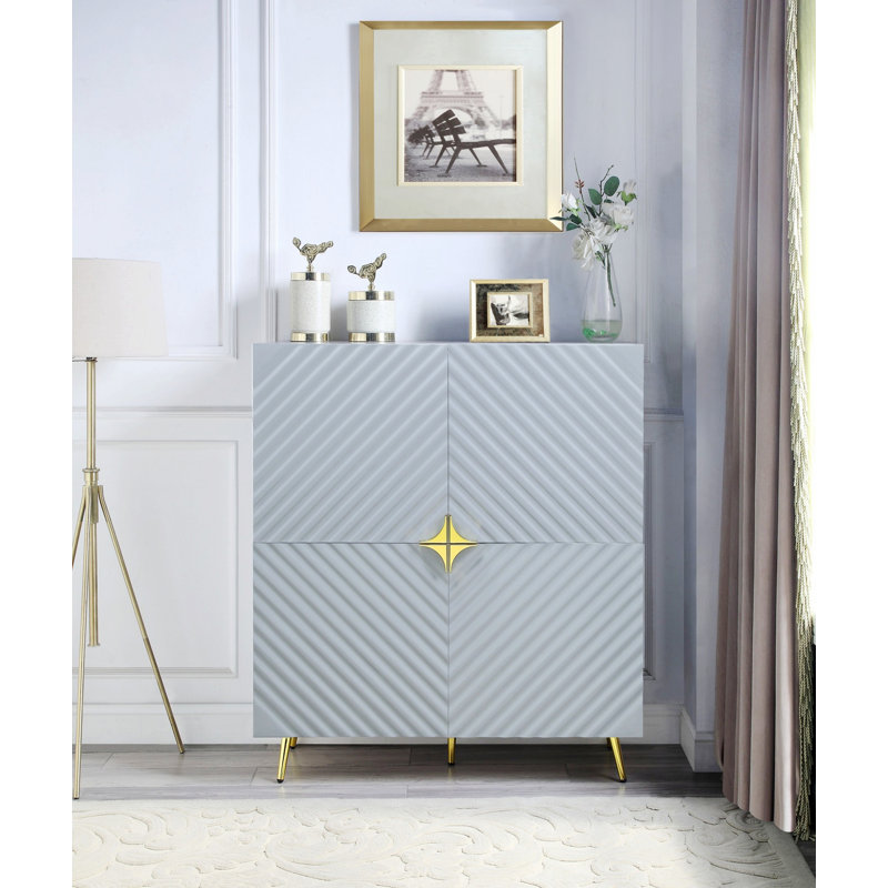 Accent Cabinet, Sideboard With Adjustable Shelf, Wooden Storage Cabinet With Metal Legs, Accent Storage Cabinet For Indoor