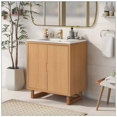Nataliegh 29.50'' Single Bathroom Vanity with Resin Top