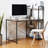 Computer Desk With 4 Tier Shelves - 47.6'' Multi Level Writing Study Table With Bookshelves Modern Steel Frame Wood Desk Compact Home Office Workstation (Natural Brown)
