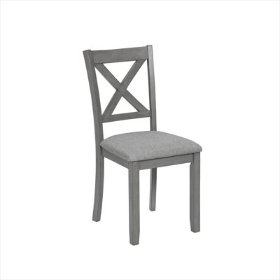 Soft gray 6-piece acacia wood dining set with rectangular table, 4 upholstered chairs, and bench for modern kitchens and dining rooms