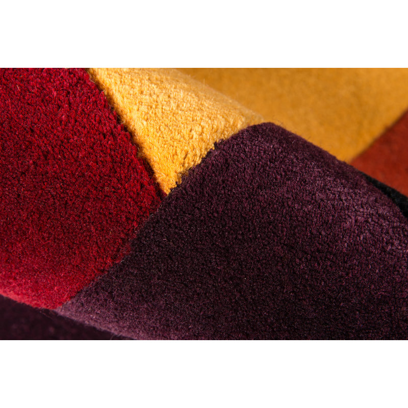 Tapis prune en laine touffeté à la main Ayano, Rectangle 2 pi x 3 pi
