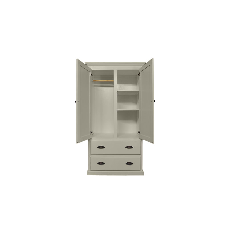 Armoire en bois massif Conda, Blanc