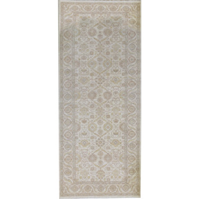 Hand-Knotted High-Quality Cream and Brown Area Rug
