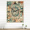 Illustration de mandala rétro The Great Mystery II - horloge murale rétro géométrique moderne