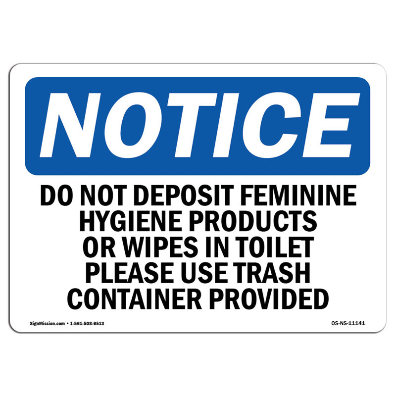 Ne pas déposer de produits d'hygiène féminine