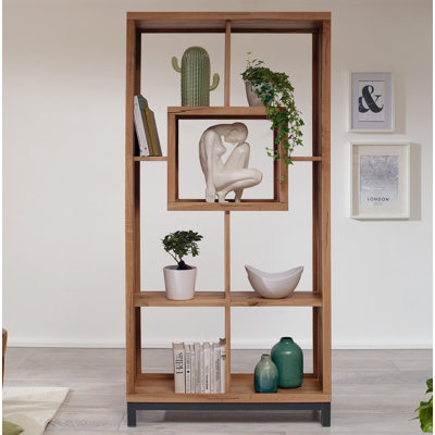 Villanders 200 cm H x 100 cm W Solid Wood Geometric Bookcase
