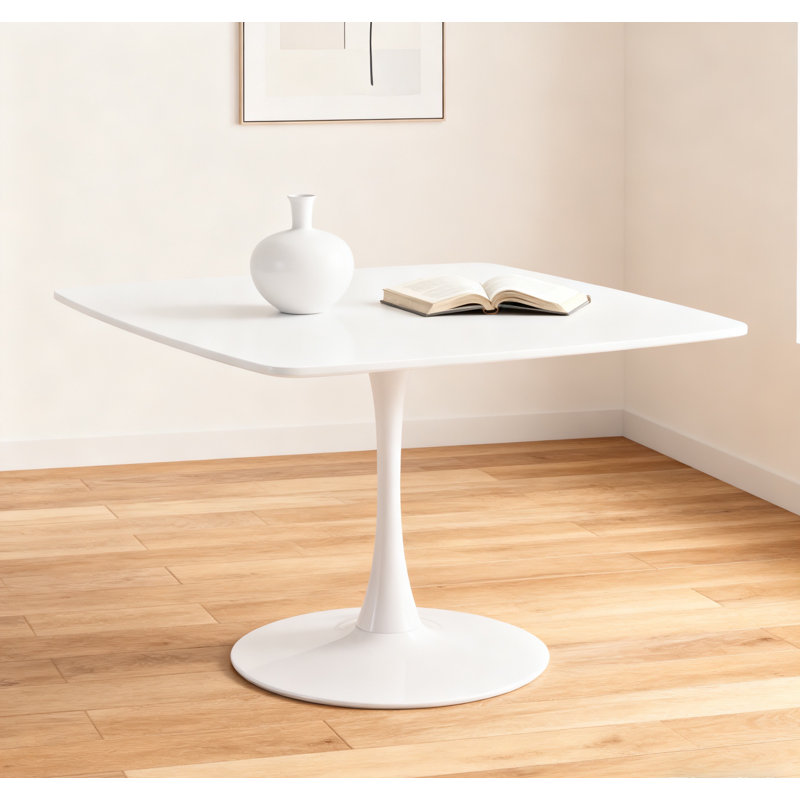 42.12Inch Dining Table White, White/White, 28.93"H x 42.12"L x 42.12"W