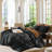 MooMee Lightweight Duvet Cover Set with Zipper Closure 8 Ties 100% Washed Cotton Linen Like Textured Soft Breathable All-Season-111219966-109236630