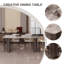 Table de salle à manger en acier inoxydable fritté noir et blanc-1783536414