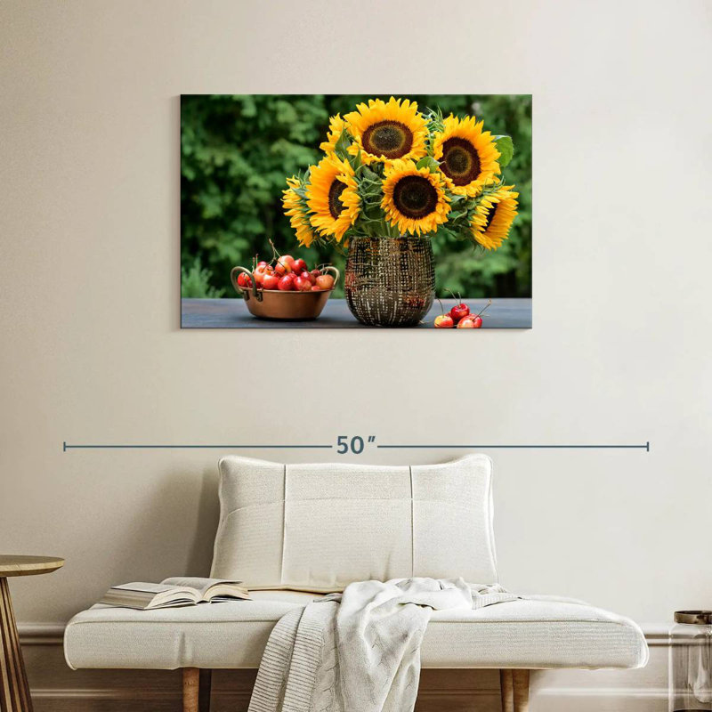 Harnek tournesols et cerises, H 24 po x l 36 po